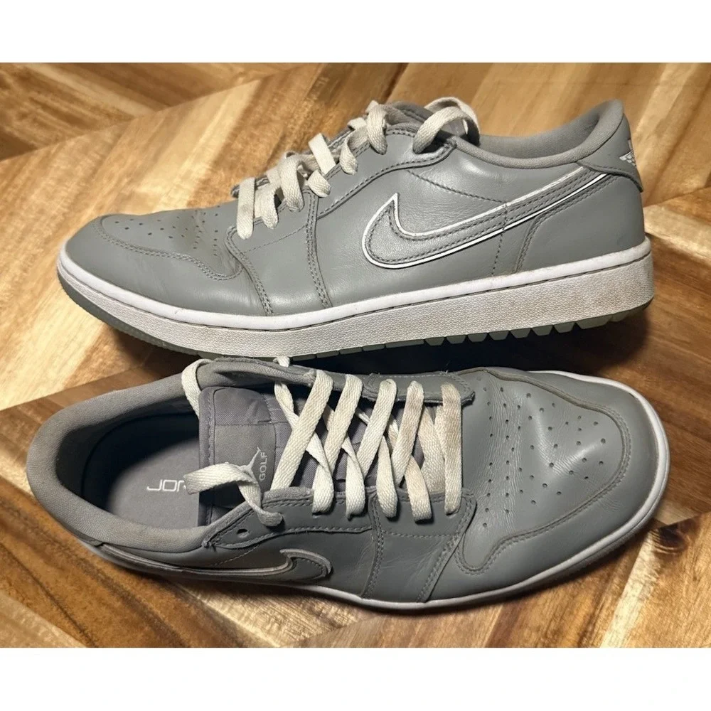 Jordan 1 Grey Nike Golf Shoes Men's Size 10 Spikeless Sneaker
